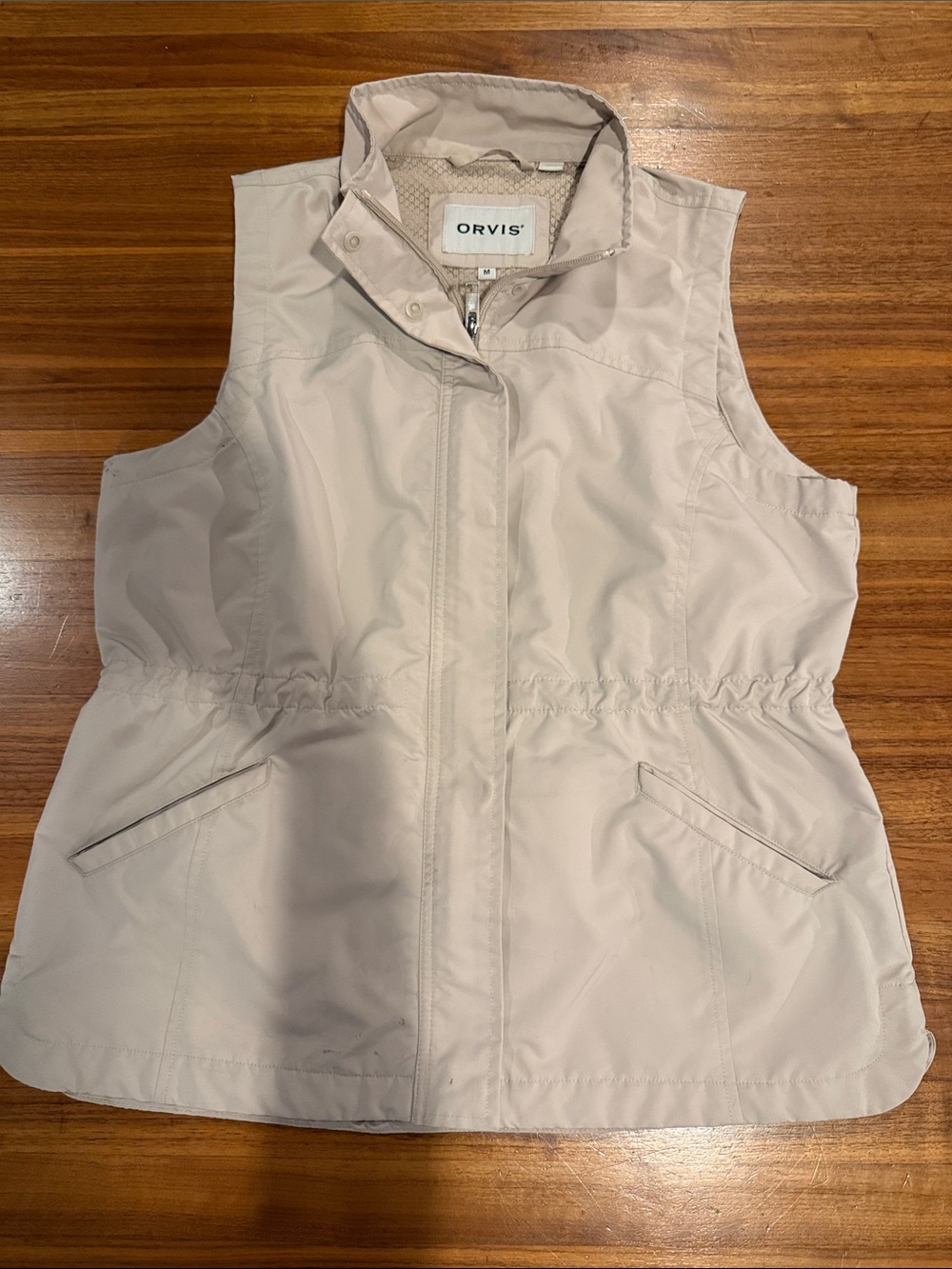 Orvis Women's Light Cream Quilted Travel Fishing Vest sz M